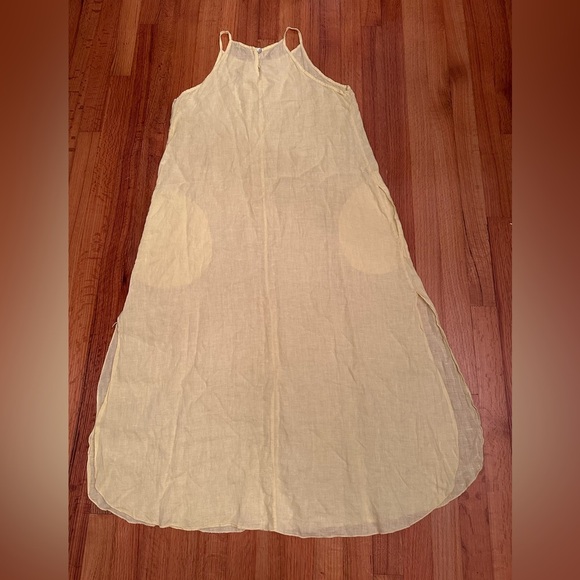 Laura Bianchi Maxi Tank Dress Women Small  Gray Slide Slit Linen Italy ¥¥ - Picture 7 of 13